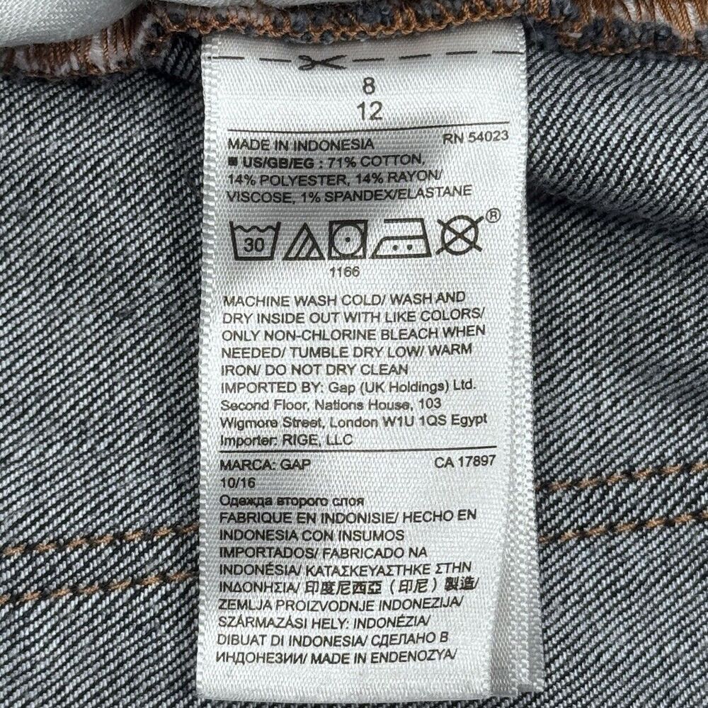 Gap Denim Skirt Womens 8 A Line Button Dark Blue Measures 30 x 18 - Picture 4 of 5